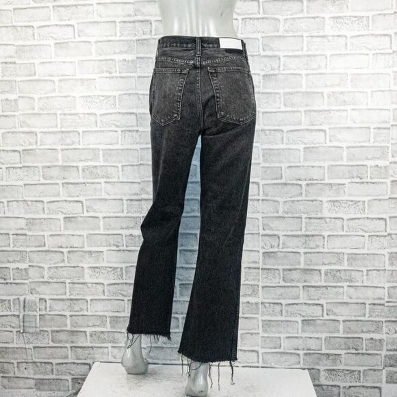 RE/DONE Women's High-Rise Loose Distressed Denim Jeans in Worn in Black sz 26 - Picture 5 of 14